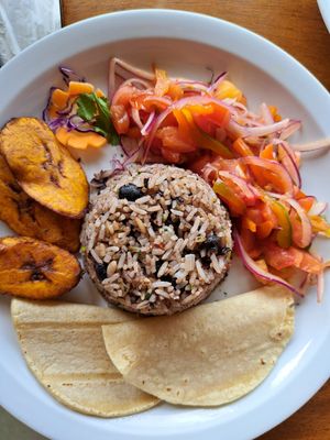 Vegan Tico breakfast. Flavor was excellent. at Emilio's Cafe in Aguirre