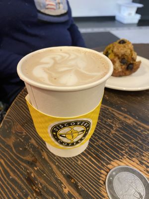 Vegan hot chocolate  at Discovery Coffee - Blanshard St in Victoria