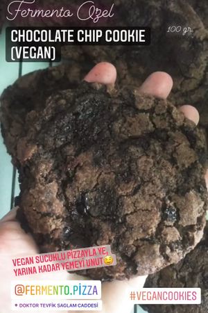 Vegan Chocolate Chip Cookie at Fermento Pizza in Istanbul