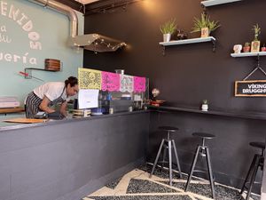 Small charming interior with a handful of seats   at La Poblana in Reykjavik