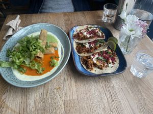 vegan flautas and vegan tacos  at La Poblana in Reykjavik