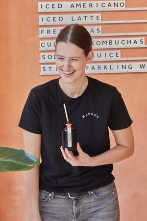 Margo & a Cultcha Kombucha at Margo's Amsterdam - Jordaan in Amsterdam