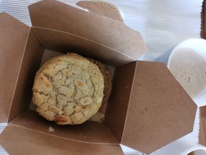 A big box of cookies - make sure to get the salted tahini and matcha ones, they are delicious! at Margo's Amsterdam - Jordaan in Amsterdam