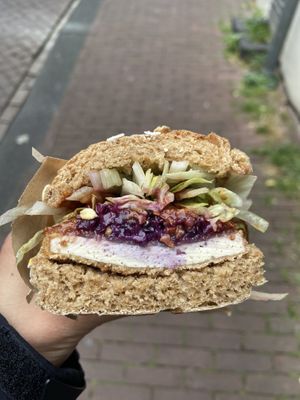 Katsu wholegrain sandwich: nice tofu, but the sandwich tasted a bit bland at Margo's Amsterdam - Jordaan in Amsterdam