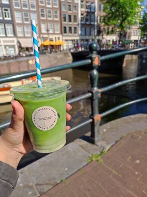 Iced matcha latte at Margo's Amsterdam - Jordaan in Amsterdam