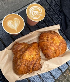 Oat cappuccinos & cheese croissants 💖  at Margo's Amsterdam - Jordaan in Amsterdam