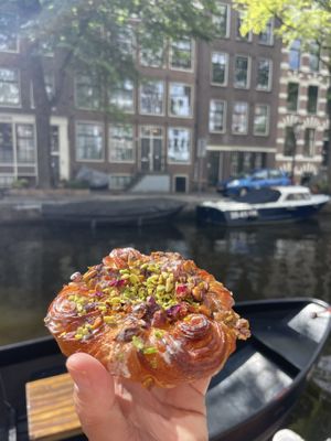 Pistachio rose danish - please order this!  at Margo's Amsterdam - Jordaan in Amsterdam