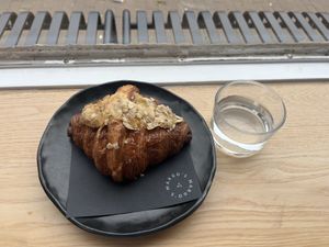 Double almond croissant — incredibly moist and delicious insidee  at Margo's Amsterdam - Jordaan in Amsterdam