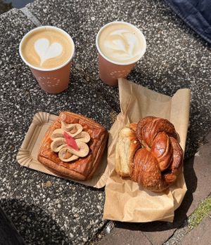 Almond Rhubarb & Cardamom Bun  at Margo's Amsterdam - Jordaan in Amsterdam