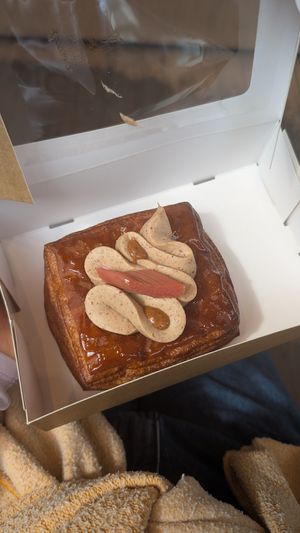 rhubarb and almond butter  at Margo's Amsterdam - Jordaan in Amsterdam