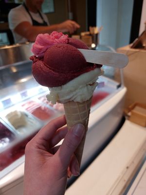 Braam/Cacao en Perzik/Vanille ijs at Sjamaan in Culemborg