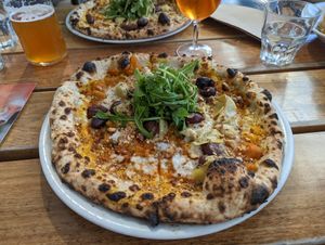 Vegan roast pumpkin pizza. at Northbeach Pavilion in Wollongong