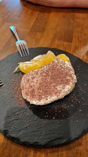 Tiramisu (picture doesn't do it justice!) at Unique (V) Pizzeria SUKHASANA in Osaka