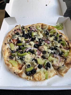 Vegan boeren pizza  at Pizza'Dam in Amsterdam