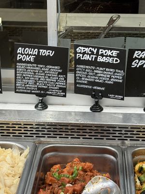 vegan tuna on the poke bar!   at Lazy Acres Natural Market in San Diego