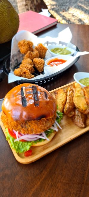 Vegan Burger at The RED DOOR in Tamarindo