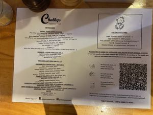 Menu b at Chalkys Espresso Bar in Fremantle