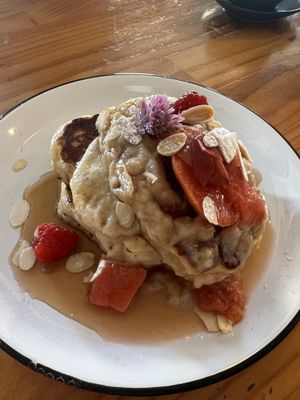Vegan pancakes  at Chalkys Espresso Bar in Fremantle