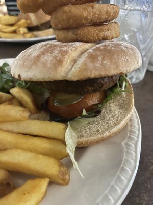 Falafel and spinach burger  at The Lochy in Fort William