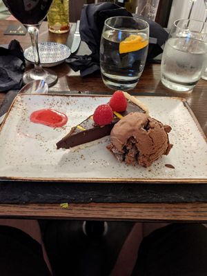 Vegan Chocolate Tart at Inveroran Hotel in Bridge Of Orchy