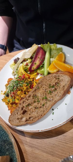 Scrambled tofu!  at Vegan Oasis in Tallinn