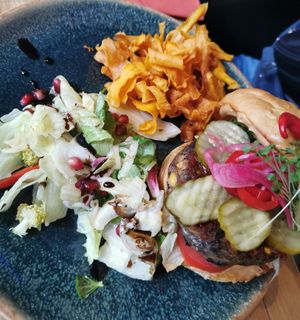 hot mama burger at Vegan Oasis in Tallinn