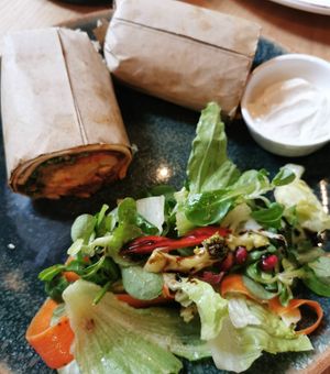 jackfruit burrito at Vegan Oasis in Tallinn