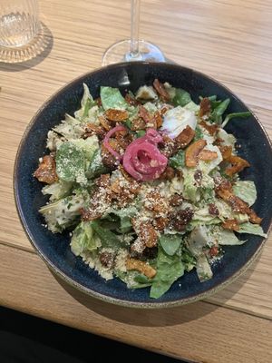 cleopatra caesar salad  at Vegan Oasis in Tallinn