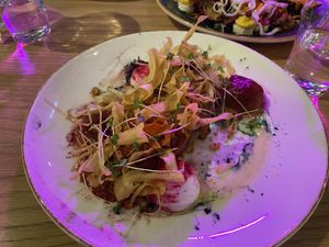 Grilled aubergine  at Vegan Oasis in Tallinn