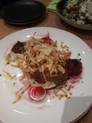 Aubergine dish at Vegan Oasis in Tallinn