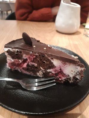 Cherry chocolate cake at Vegan Oasis in Tallinn