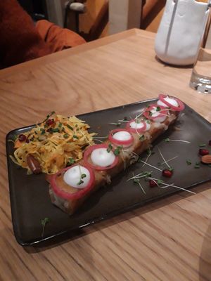 Spinach pie at Vegan Oasis in Tallinn