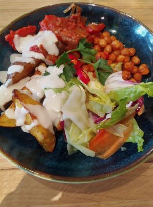 Lunch daily special at Vegan Oasis in Tallinn