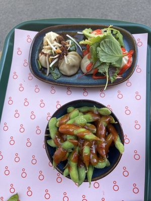 Left: vegan teriyaki; right: Berlin balls  at Ballroom - Damn.good.dumplings in Vienna