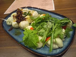 Vegan chicken teriyaki and vegan Berlin Balls at Ballroom - Damn.good.dumplings in Vienna