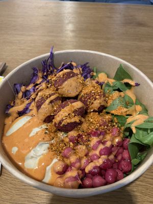 Red falafel monk with quinoa   at Fat Monk - Wien Mitte in Vienna