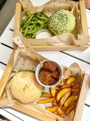 Gluten free flower burger and a jungle burger!  at Flower Burger - Corso Garibaldi in Milan