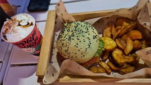 Jungle BBQ Burger meal with Caramel Milkshake at Flower Burger - Corso Garibaldi in Milan