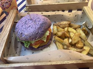 Purple cheesy   at Flower Burger - Corso Garibaldi in Milan