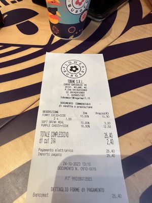 Cost   at Flower Burger - Corso Garibaldi in Milan