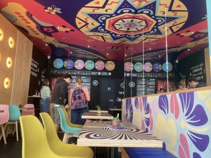 Inside at Flower Burger in Amsterdam