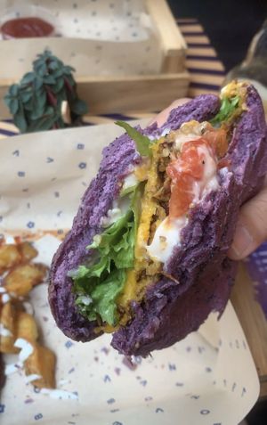 The burger patty lacked flavor. at Flower Burger in Amsterdam