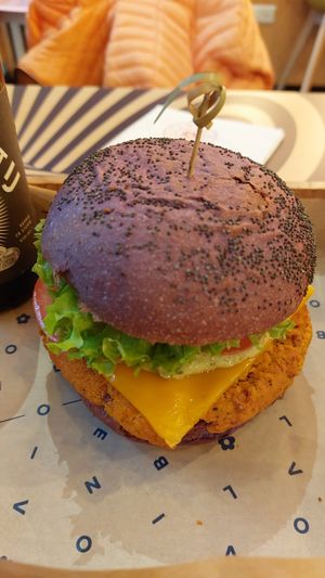 Chickpea burger. at Flower Burger in Amsterdam