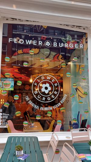 Outside look. at Flower Burger in Amsterdam