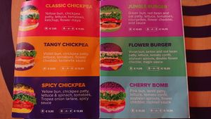 menu  at Flower Burger in Amsterdam