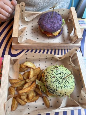 jungle bbq burger meal and the flower burger  at Flower Burger in Amsterdam