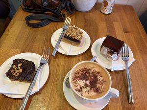 Cakes: peanut chocolate, blueberry cheesecake, tiramisu  at Eco on Winthrop in Cork