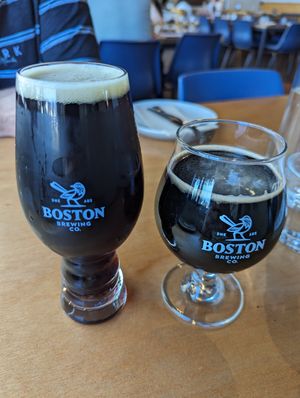 Indian Brown Ale (left) and Beetroot Porter (right) at Boston Brewing Co in Victoria Park