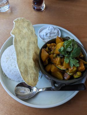 Vegetable coconut curry at Boston Brewing Co in Victoria Park
