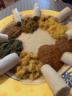 Large vegetarian sampler   at Tana Ethiopian Cuisine in Pittsburgh